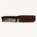 Personalized Wood Folding Beard Comb.