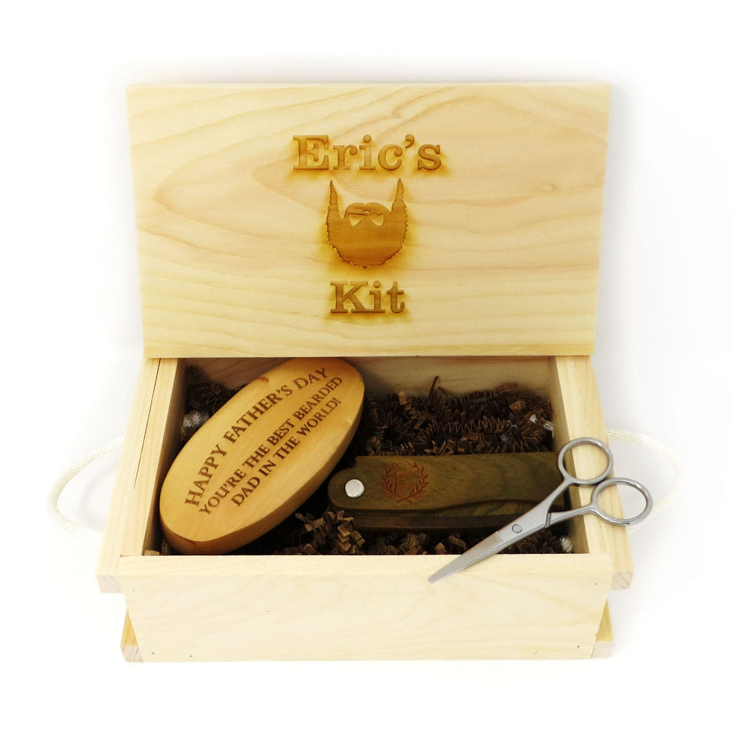 Handmade Wooden Crate Gift Set - Beard Kit for Men
