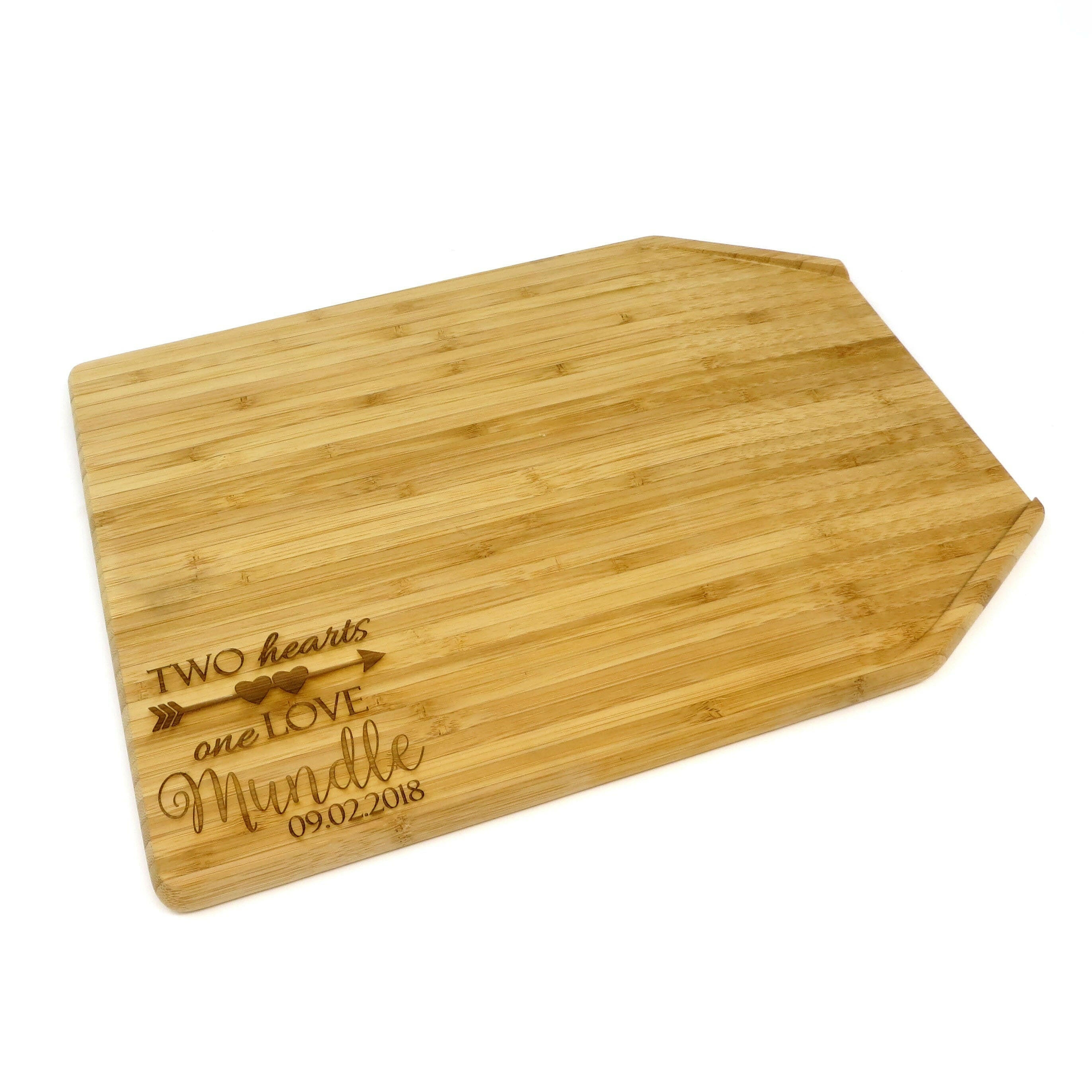 Personalized Bamboo Angled Cutting Board.