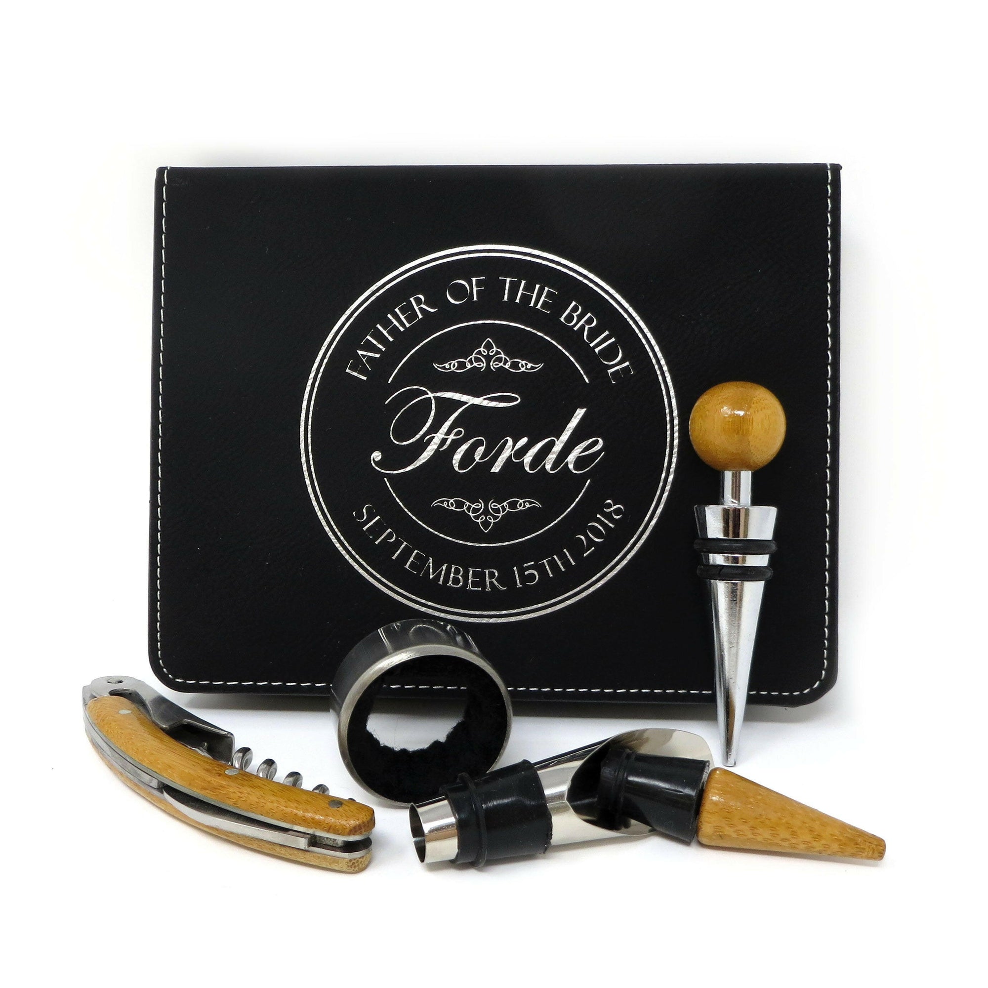 Personalized Wine Accessory Kit with Case.