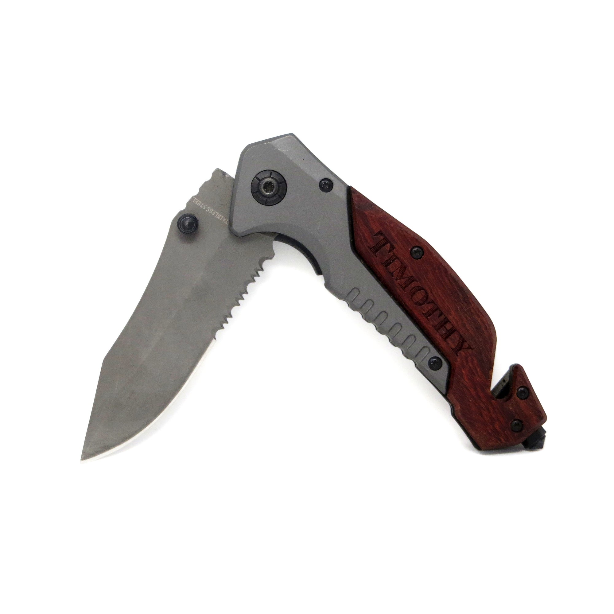 Personalized Custom Engraved Survival Pocket Knife.