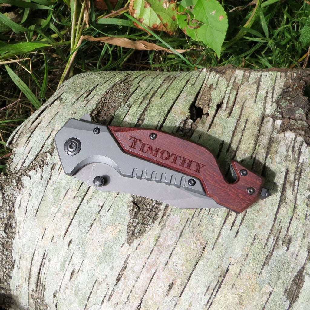Personalized Custom Engraved Survival Pocket Knife
