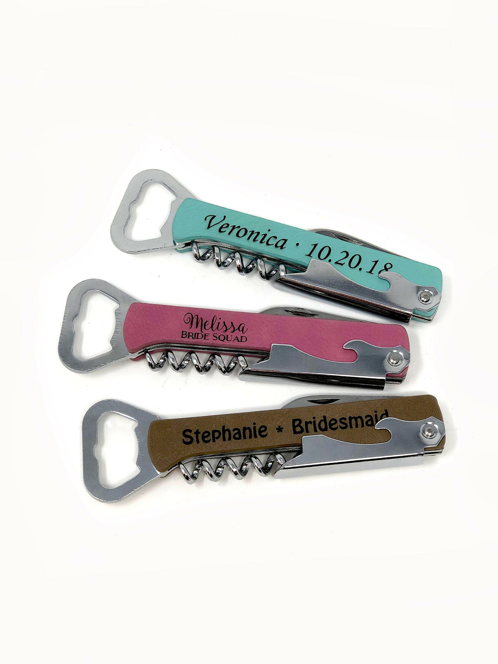 Personalized Leatherette Beer & Wine Bottle Opener.