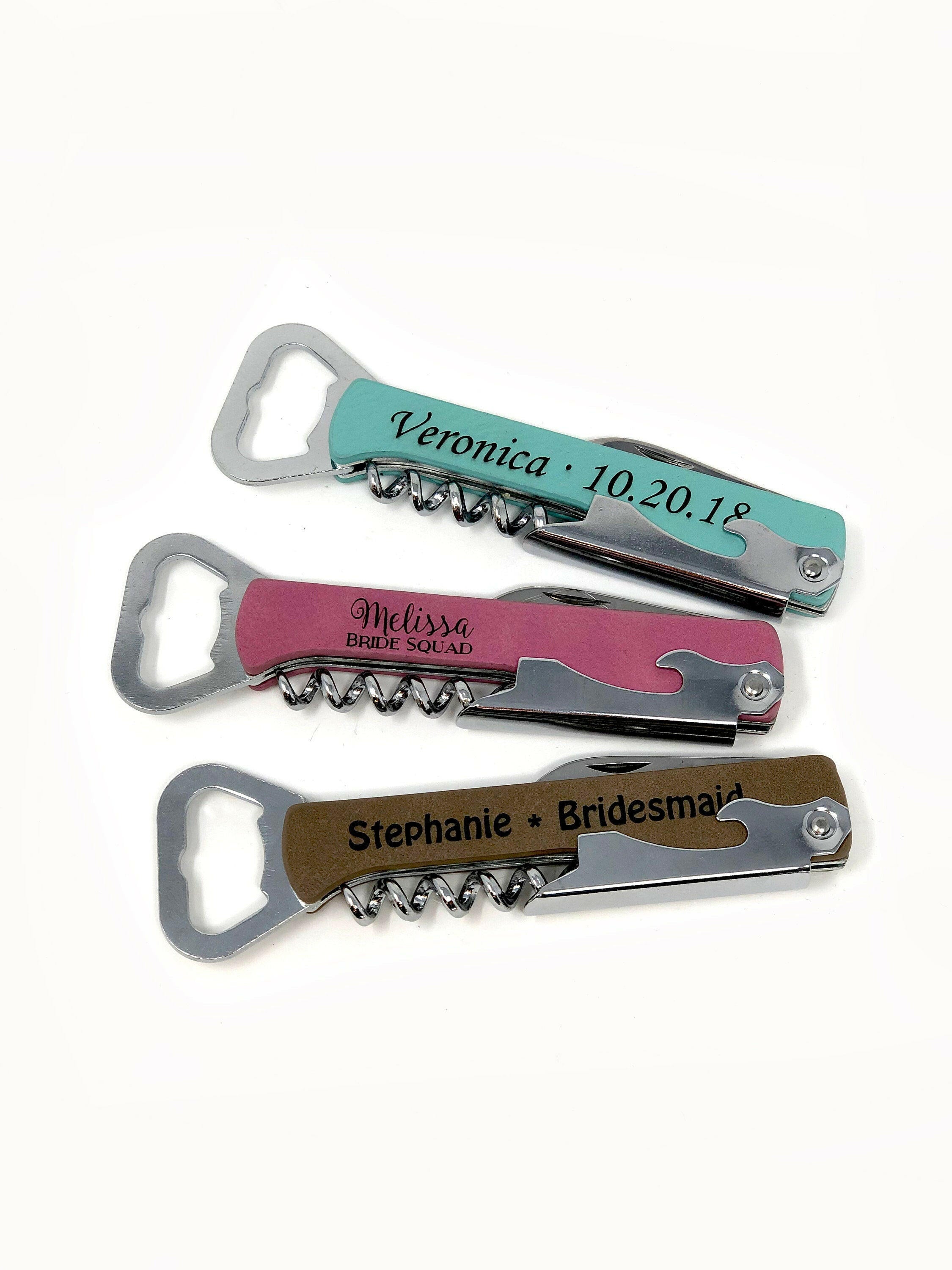 Personalized Leatherette Beer & Wine Bottle Opener.
