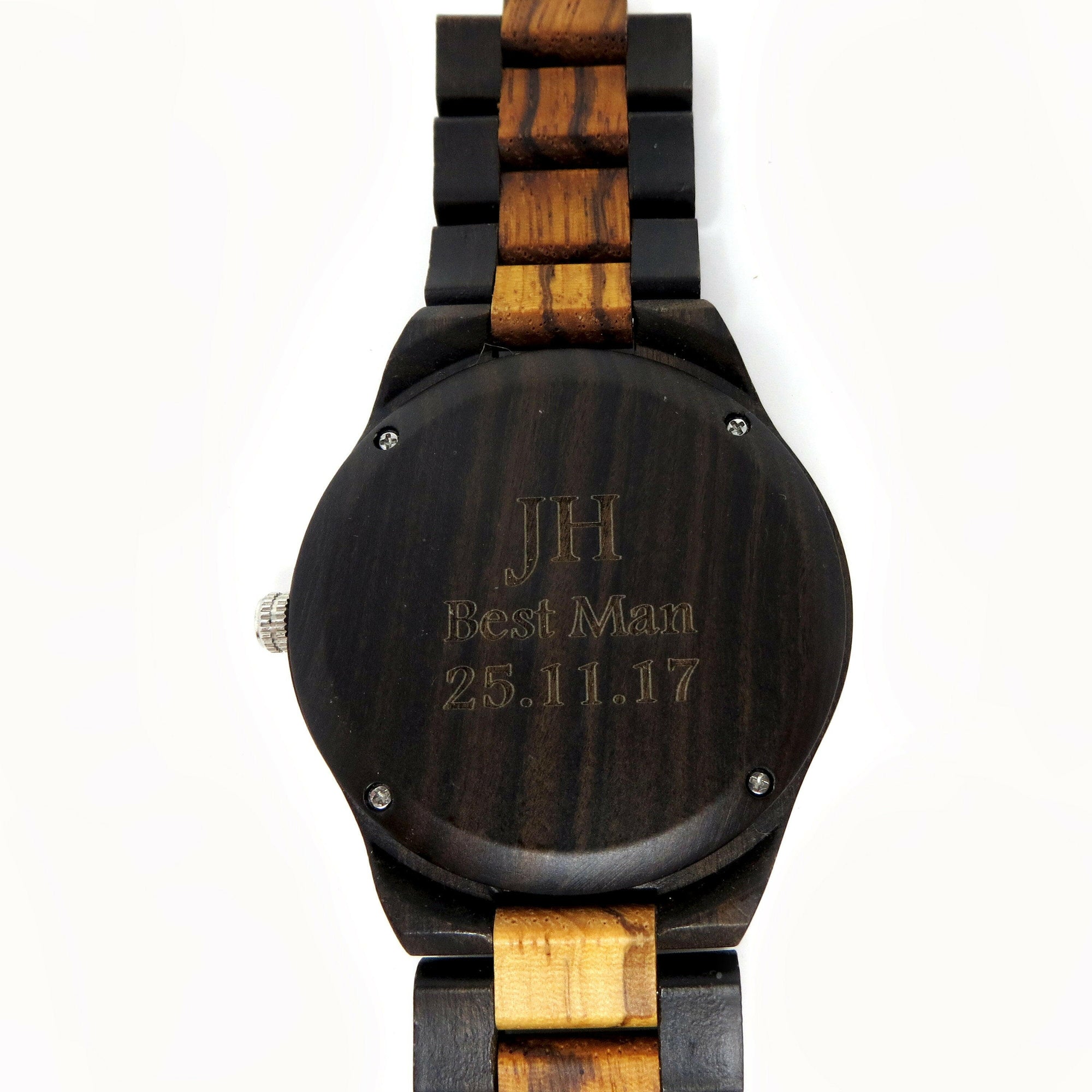 Personalized Mens Wooden Wrist Watch.
