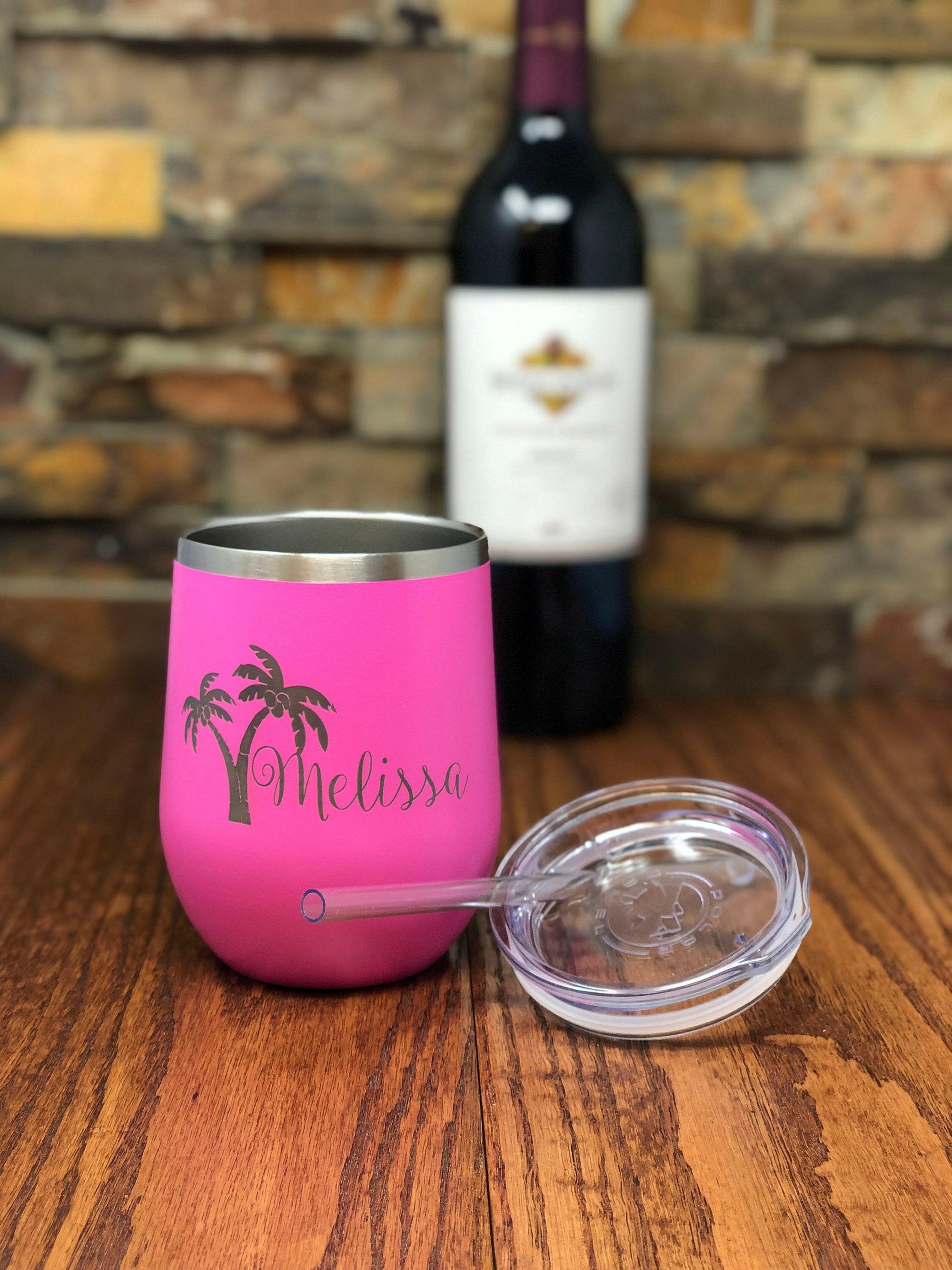 Engraved Stainless Steel Vacuum Insulated Wine Tumbler.