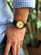 Wood Wrist Watch Personalized w Genuine Leather Band