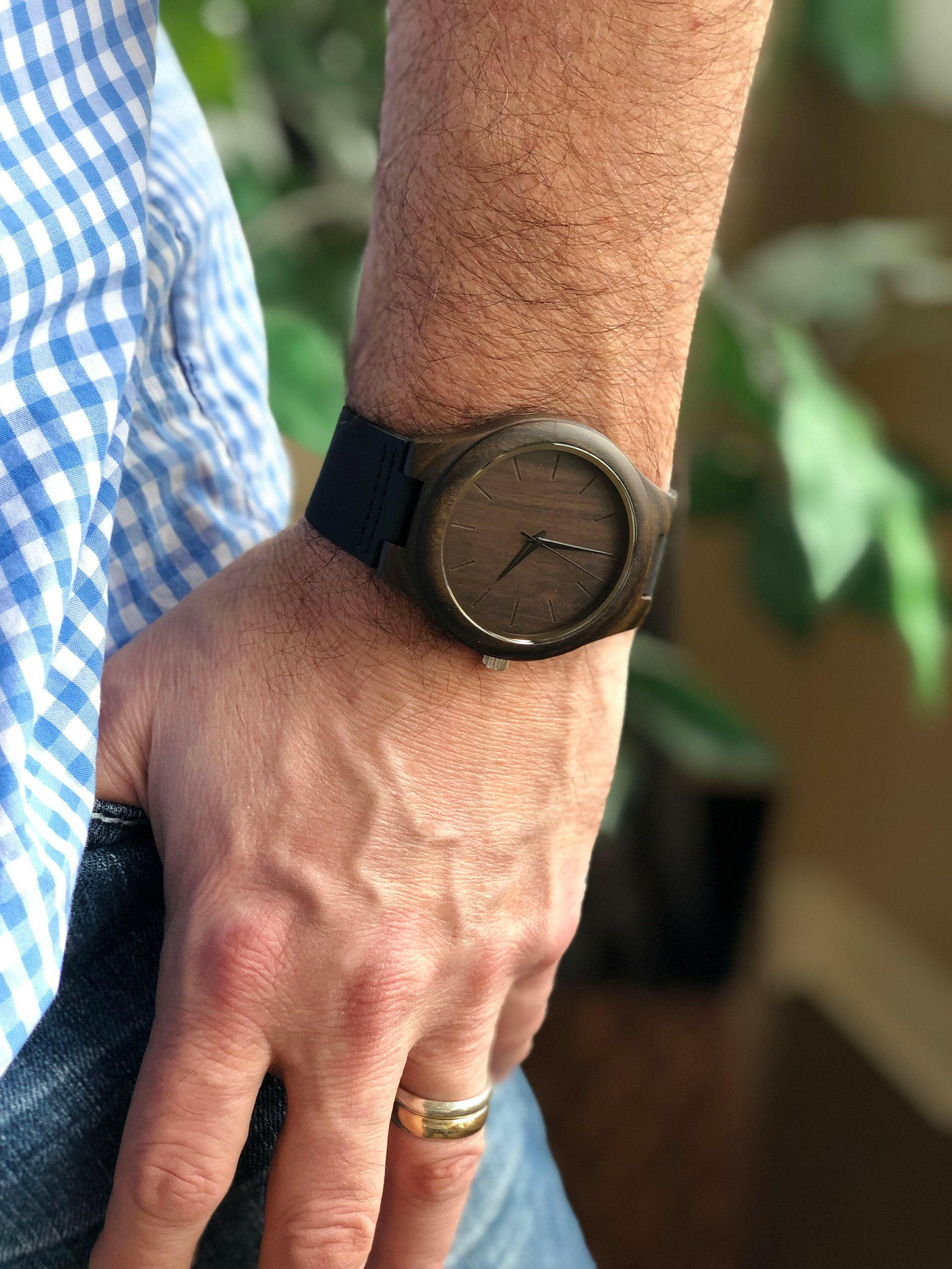 Black sandalwood Wood Wrist Watch.