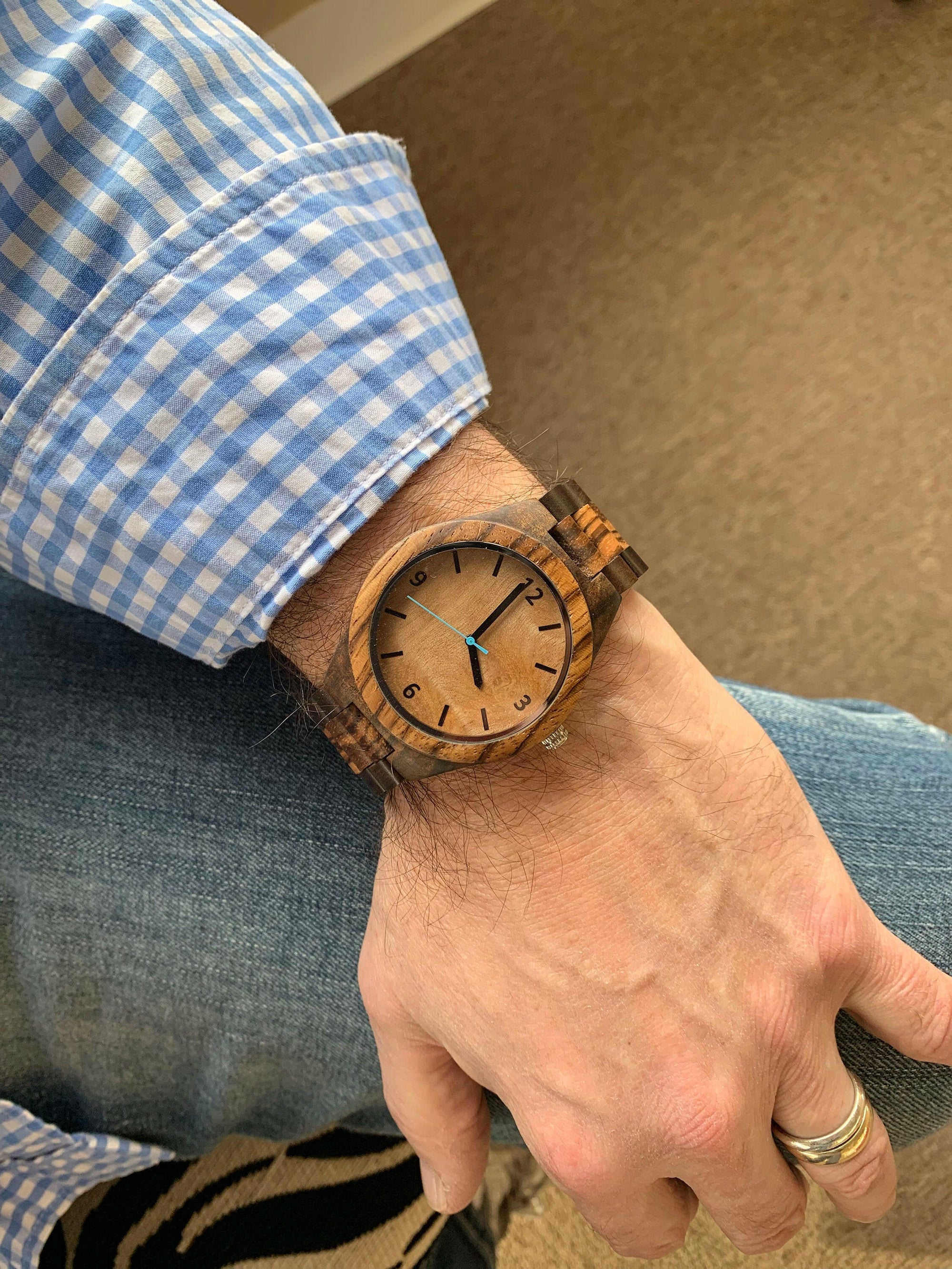 Personalized Mens Wooden Wrist Watch.