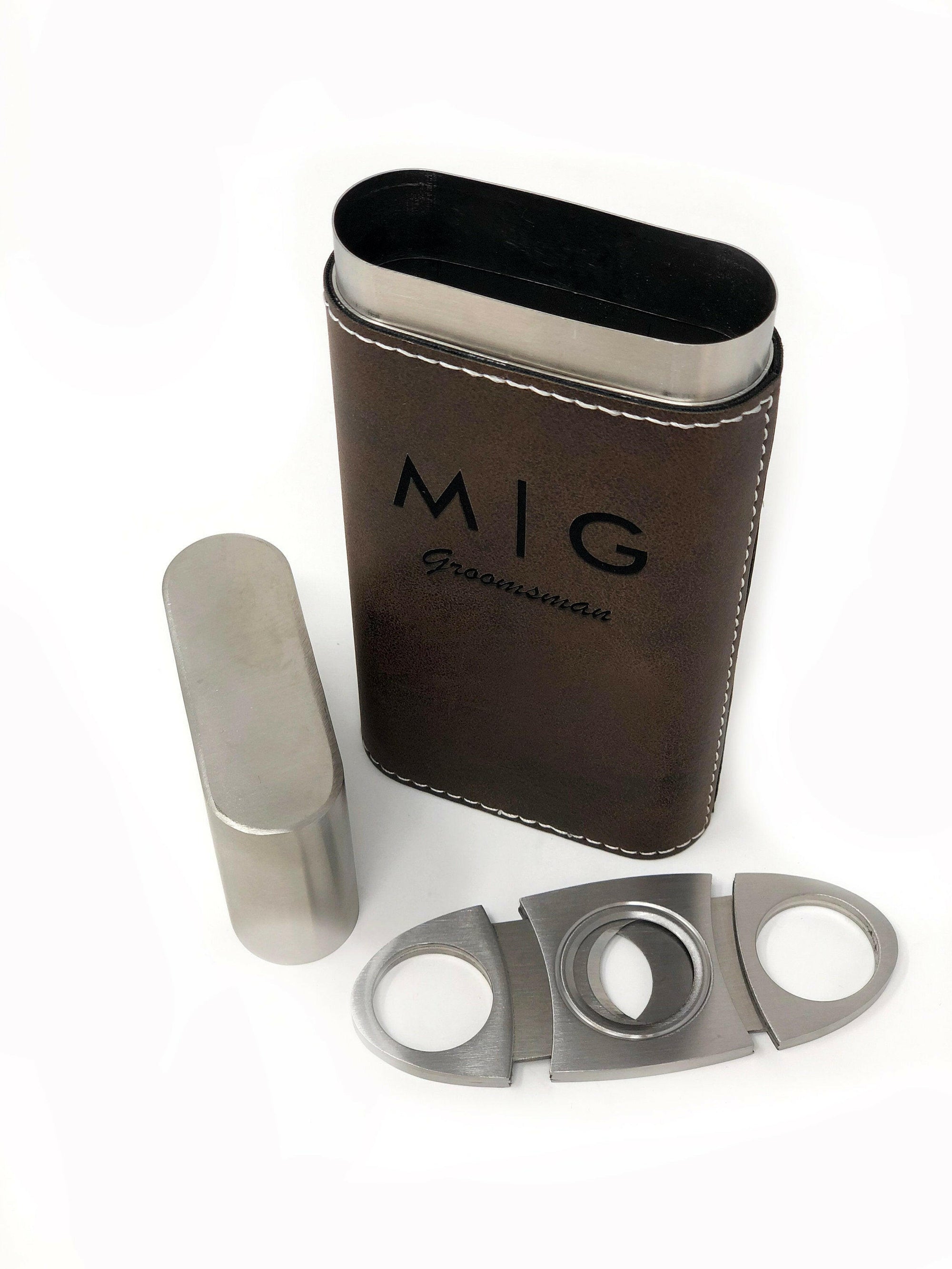 Custom Cigar Case with Guillotine Cutter.