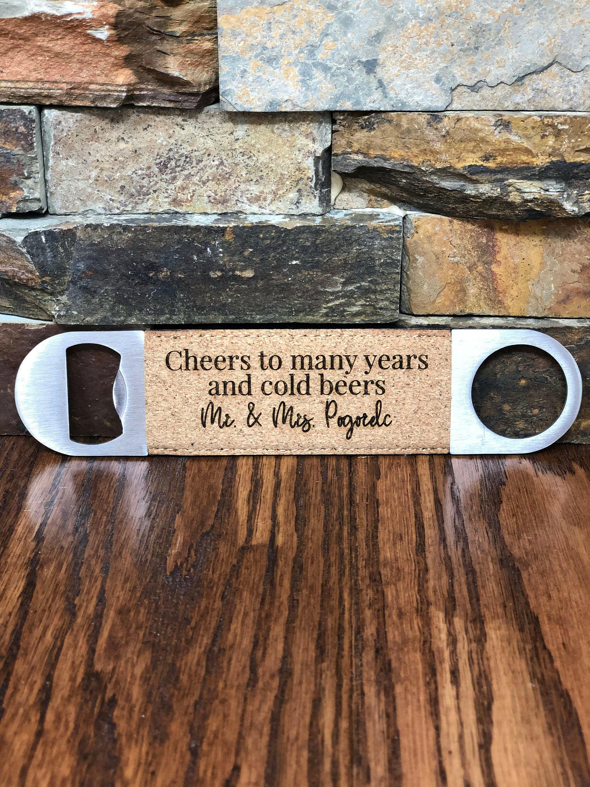 Custom Engraved Cork Bottle Opener.