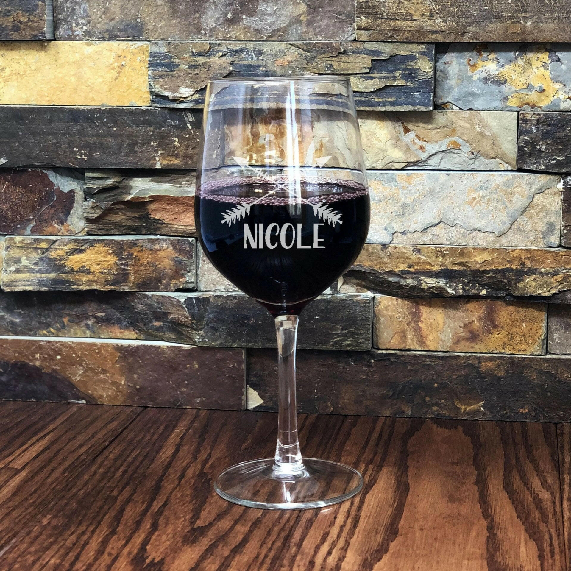 Personalized Wine Glass.