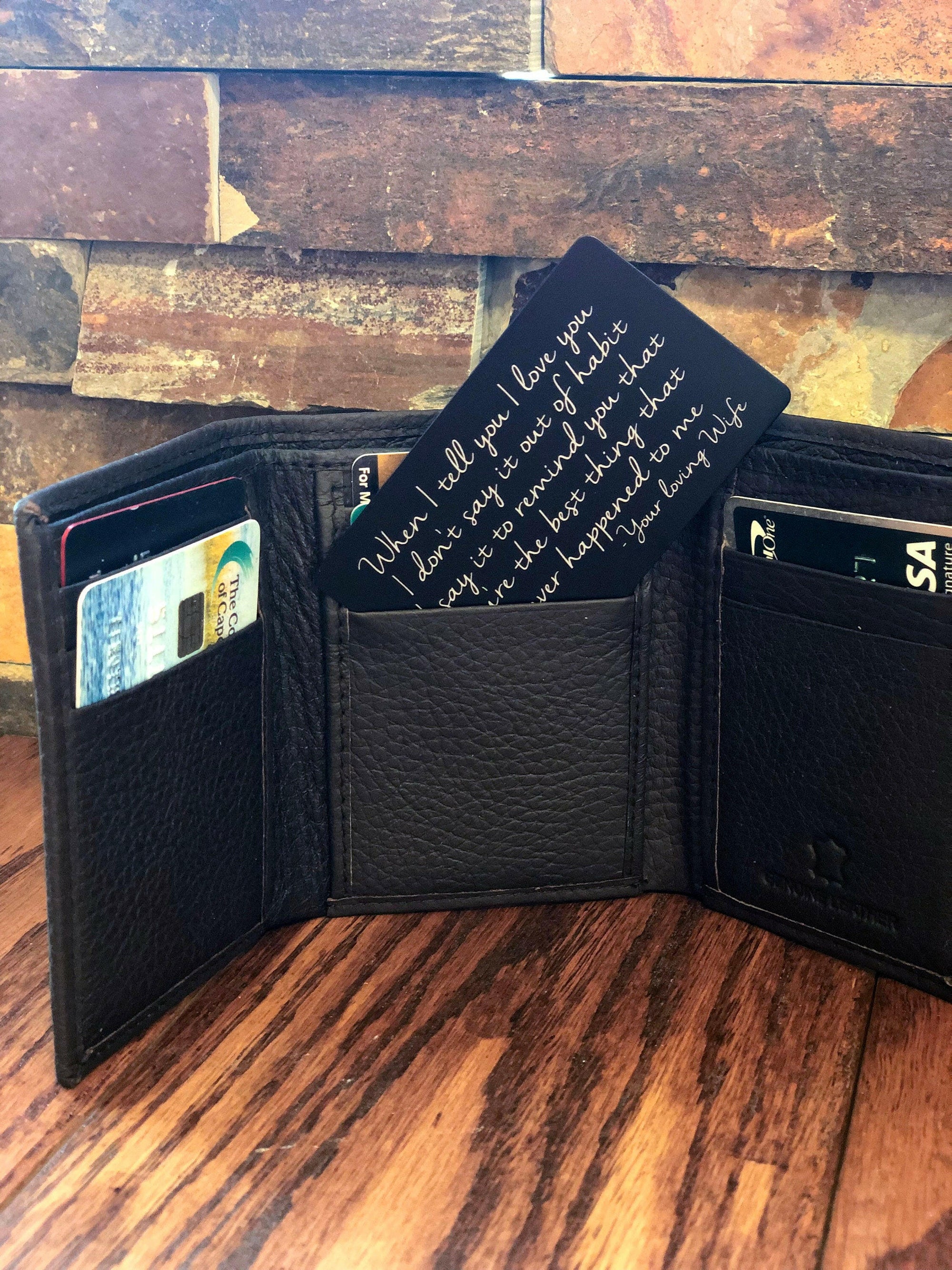 Personalized Wallet Note Card Insert.