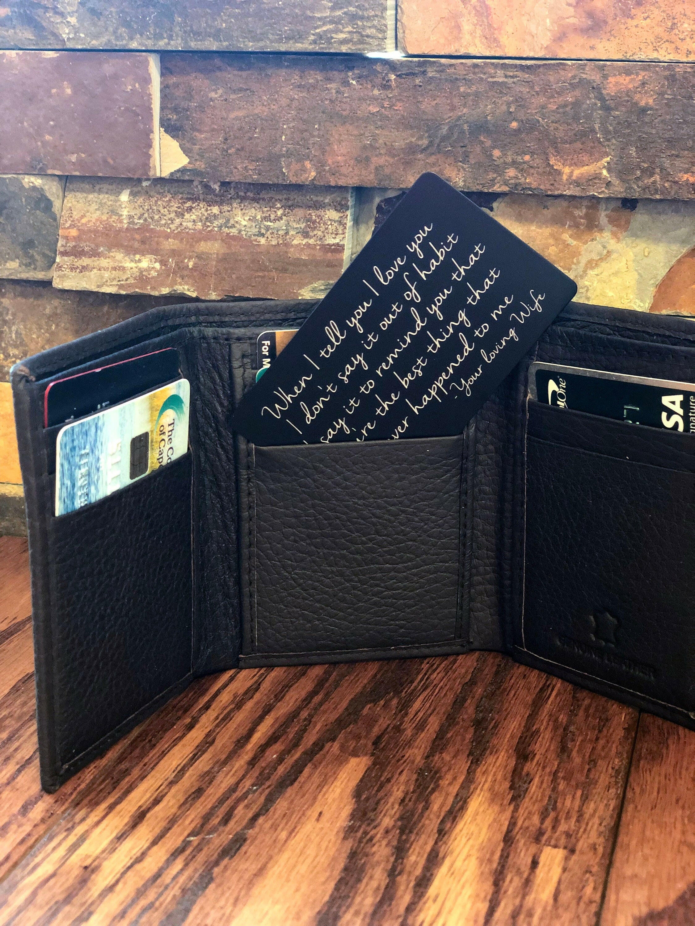 Personalized Wallet Note Card Insert.