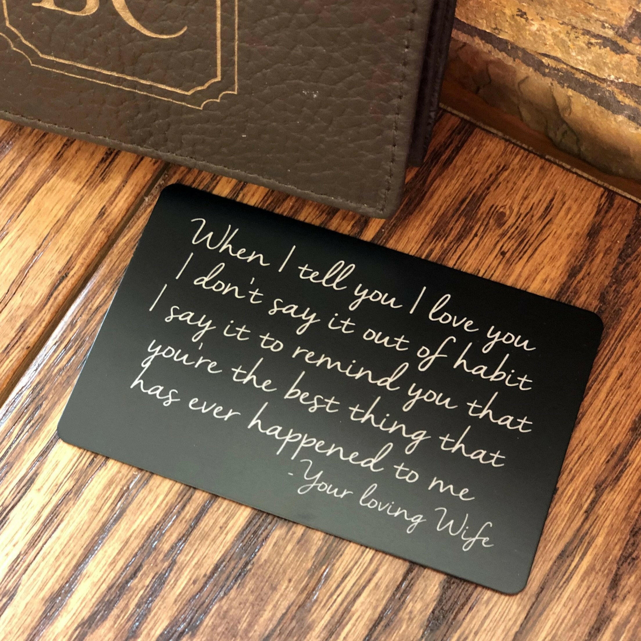 Personalized Wallet Note Card Insert.