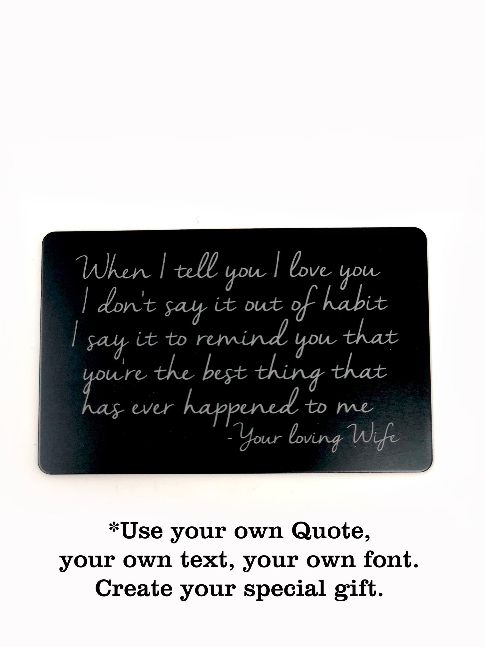 Personalized Wallet Note Card Insert
