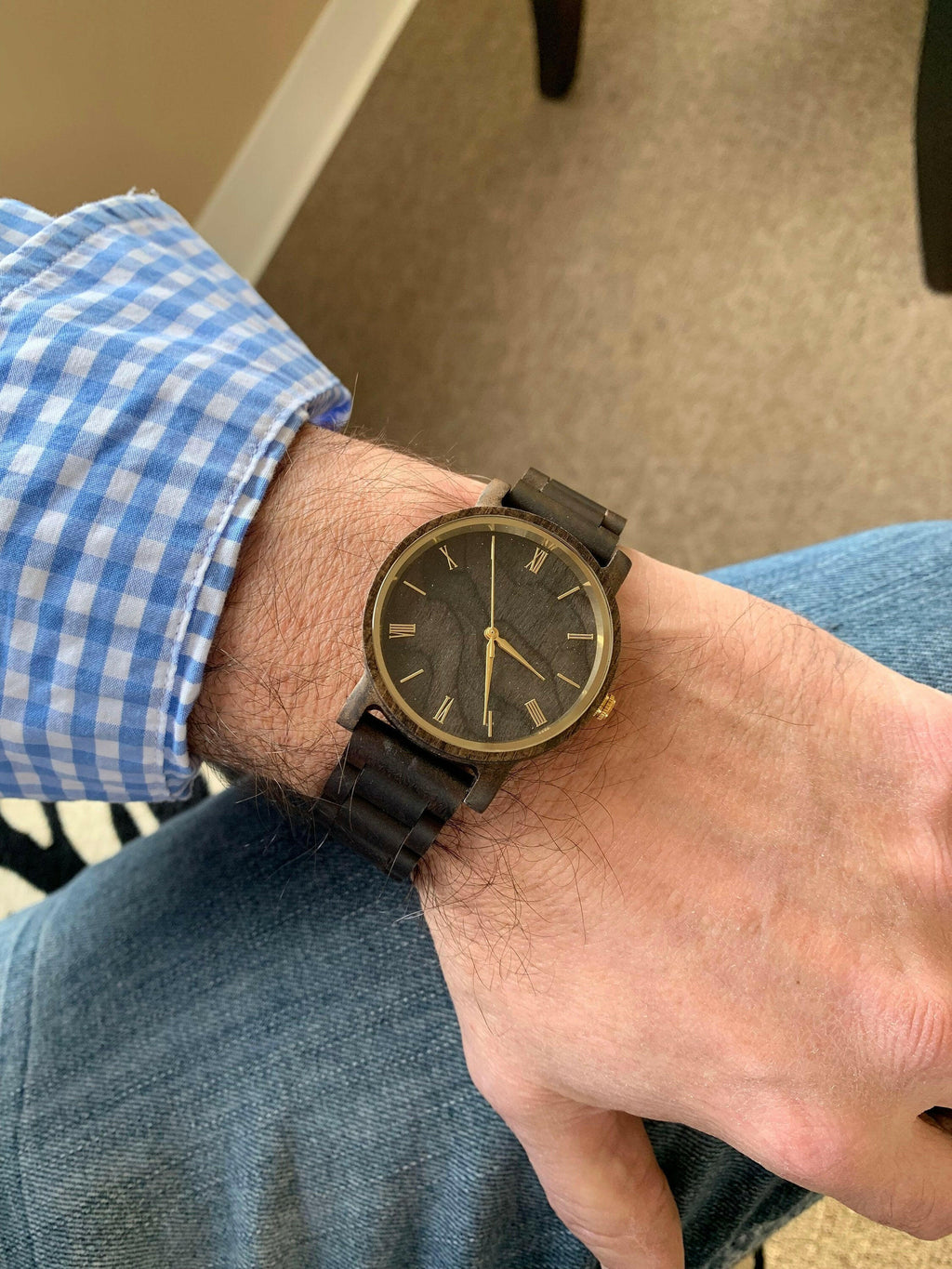 Personalized Elegant Mens Wooden Wrist Watch.
