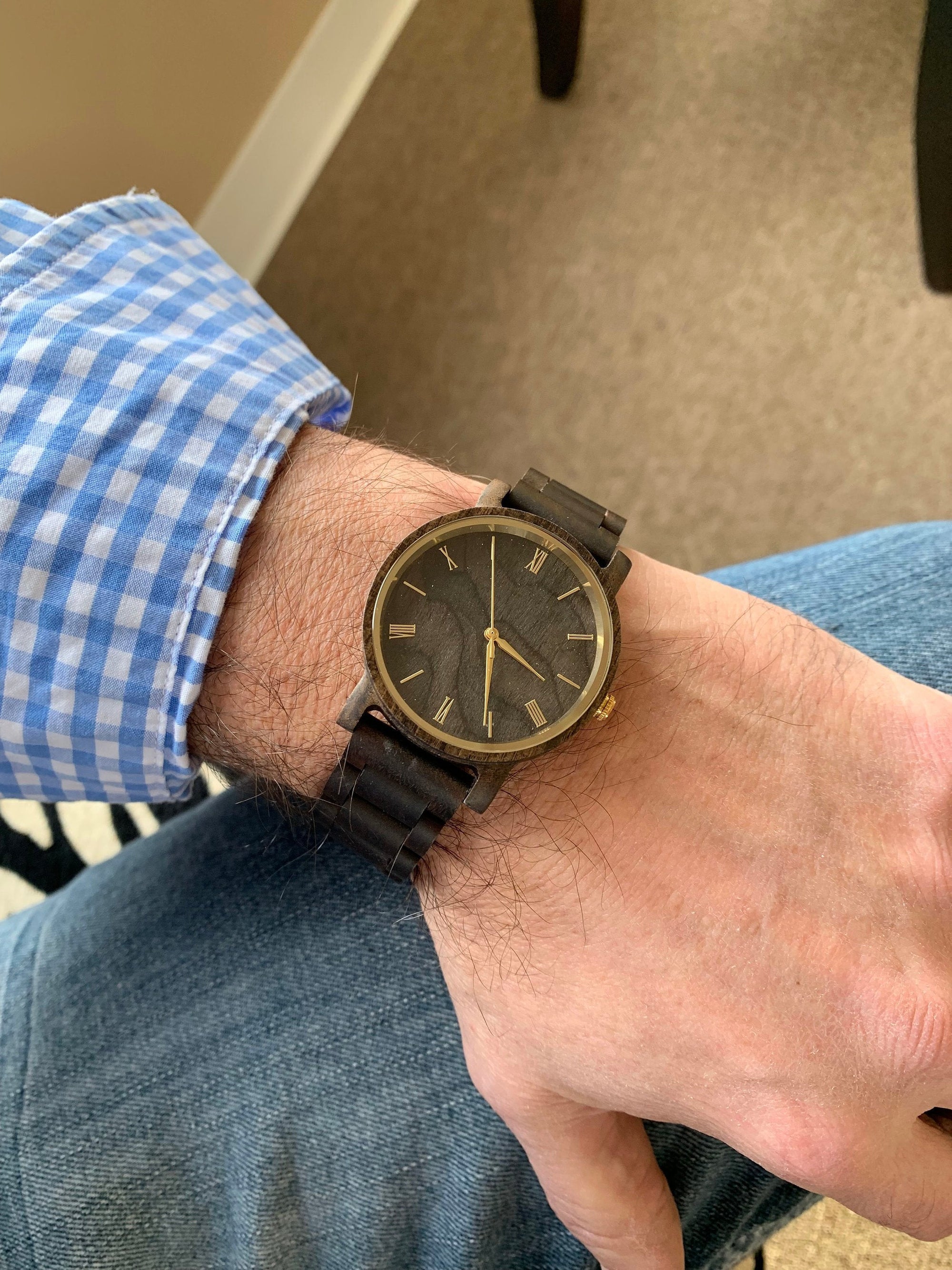 Personalized Elegant Mens Wooden Wrist Watch