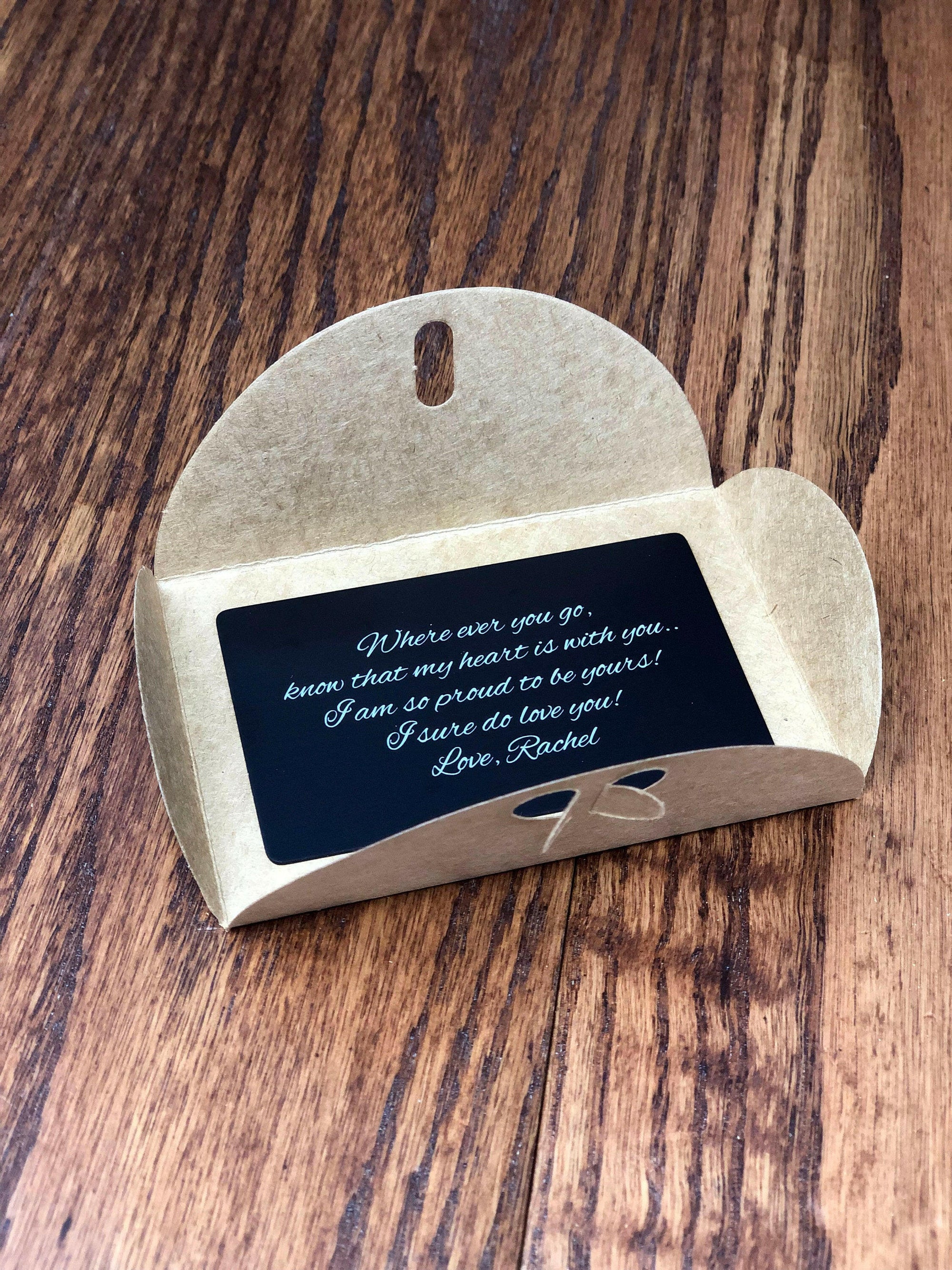 Personalized Wallet Note Card Insert.