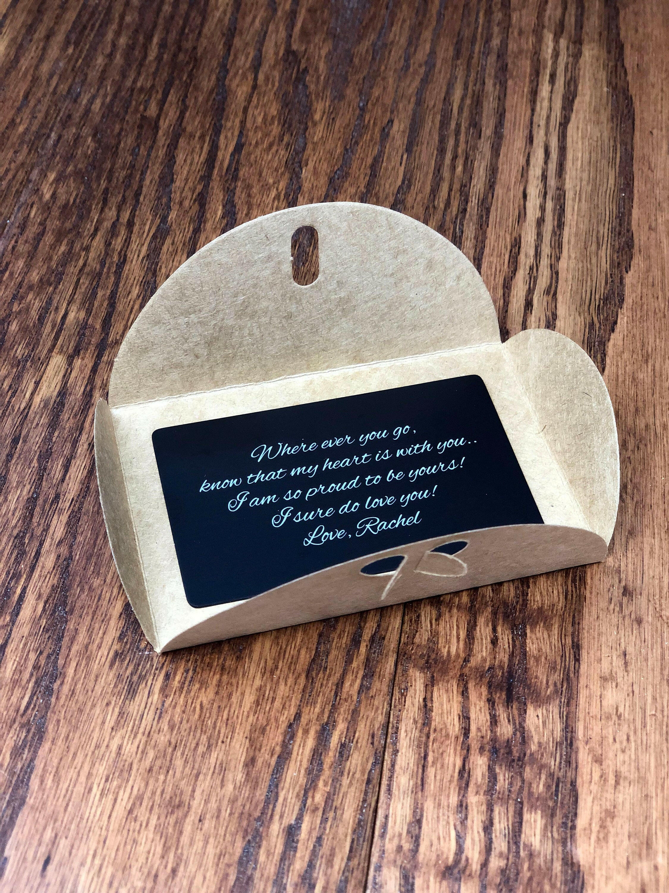 Personalized Wallet Note Card Insert.