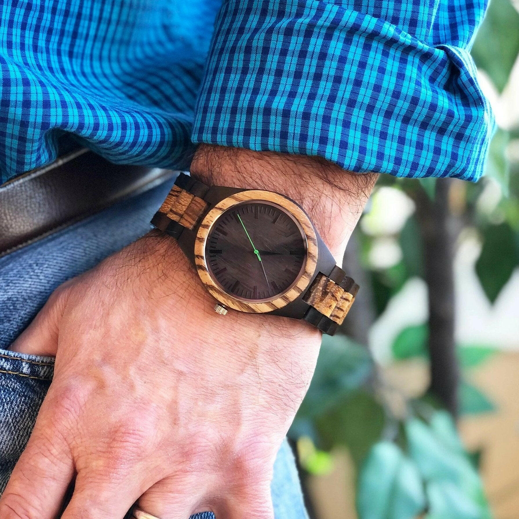 Monogrammed Unique Wooden Wrist Watch.