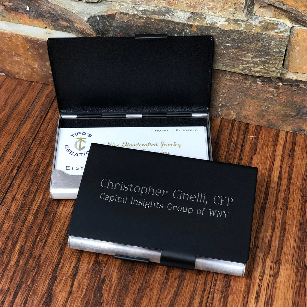 Personalized Business Card holder Double Sided