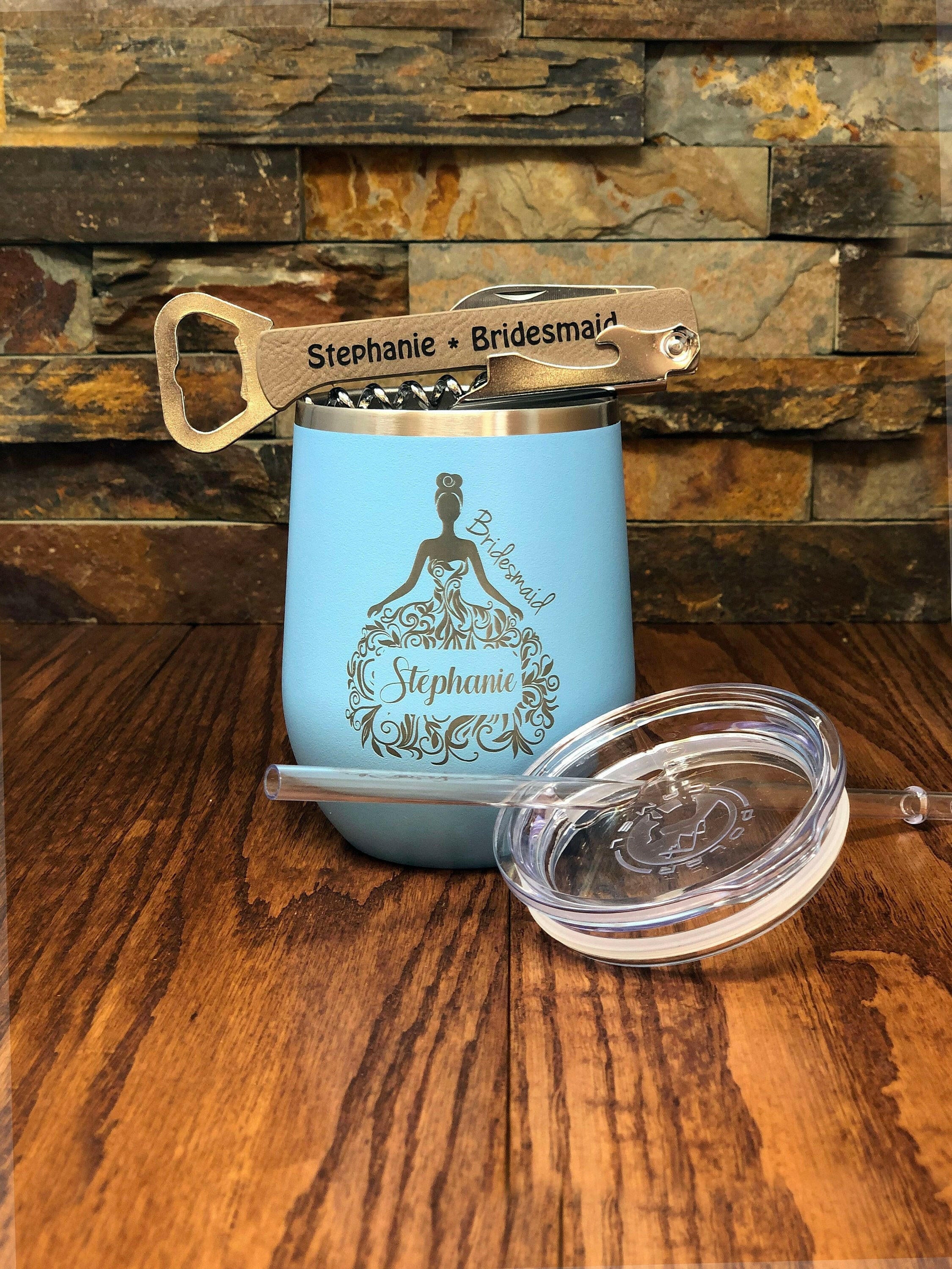 Personalized Wine Tumbler Gift Set.