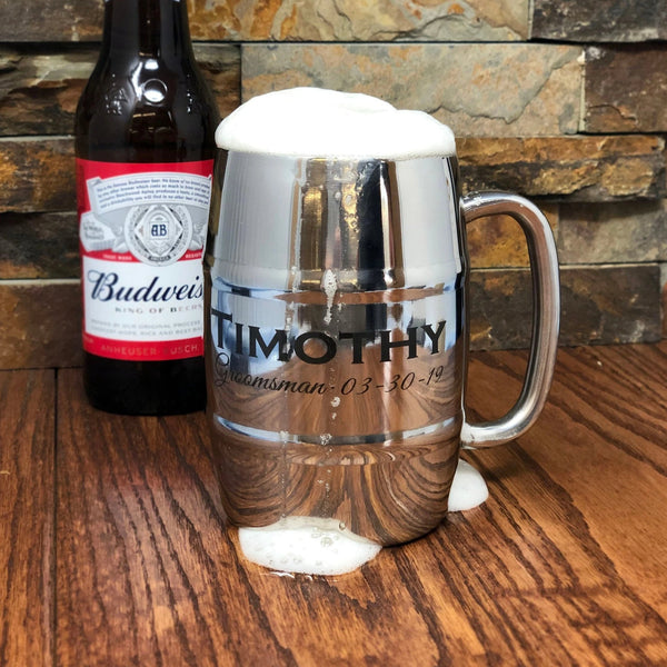 Stainless Steel Double Wall Insulated Custom Engraved Personalized Beer Mug