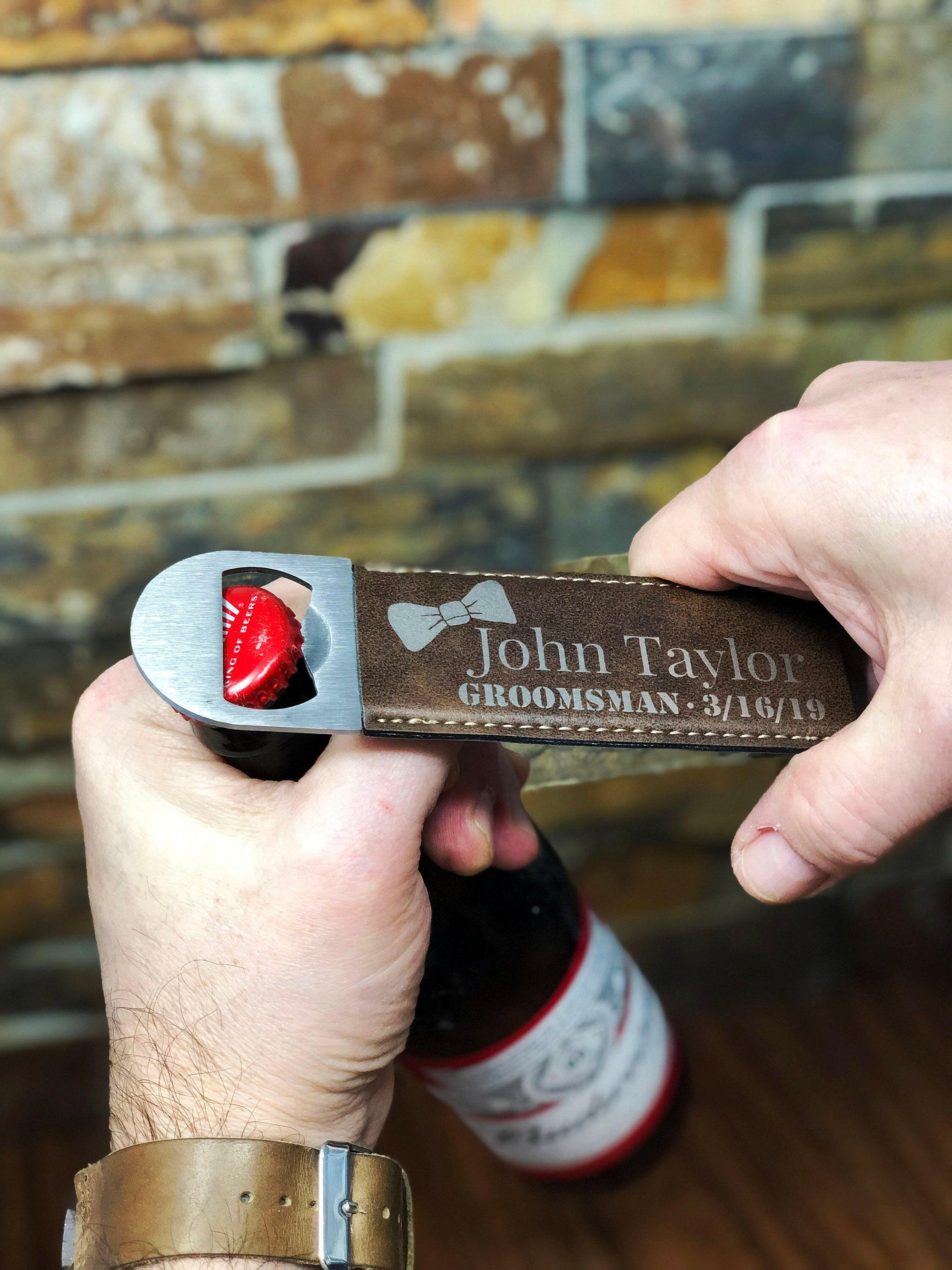 Custom Engraved Cork Bottle Opener.