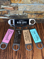 Personalized Leatherette Bottle Opener.