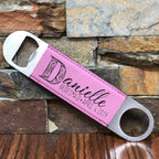 Pink Custom Engraved Bridesmaid Bottle Opener.