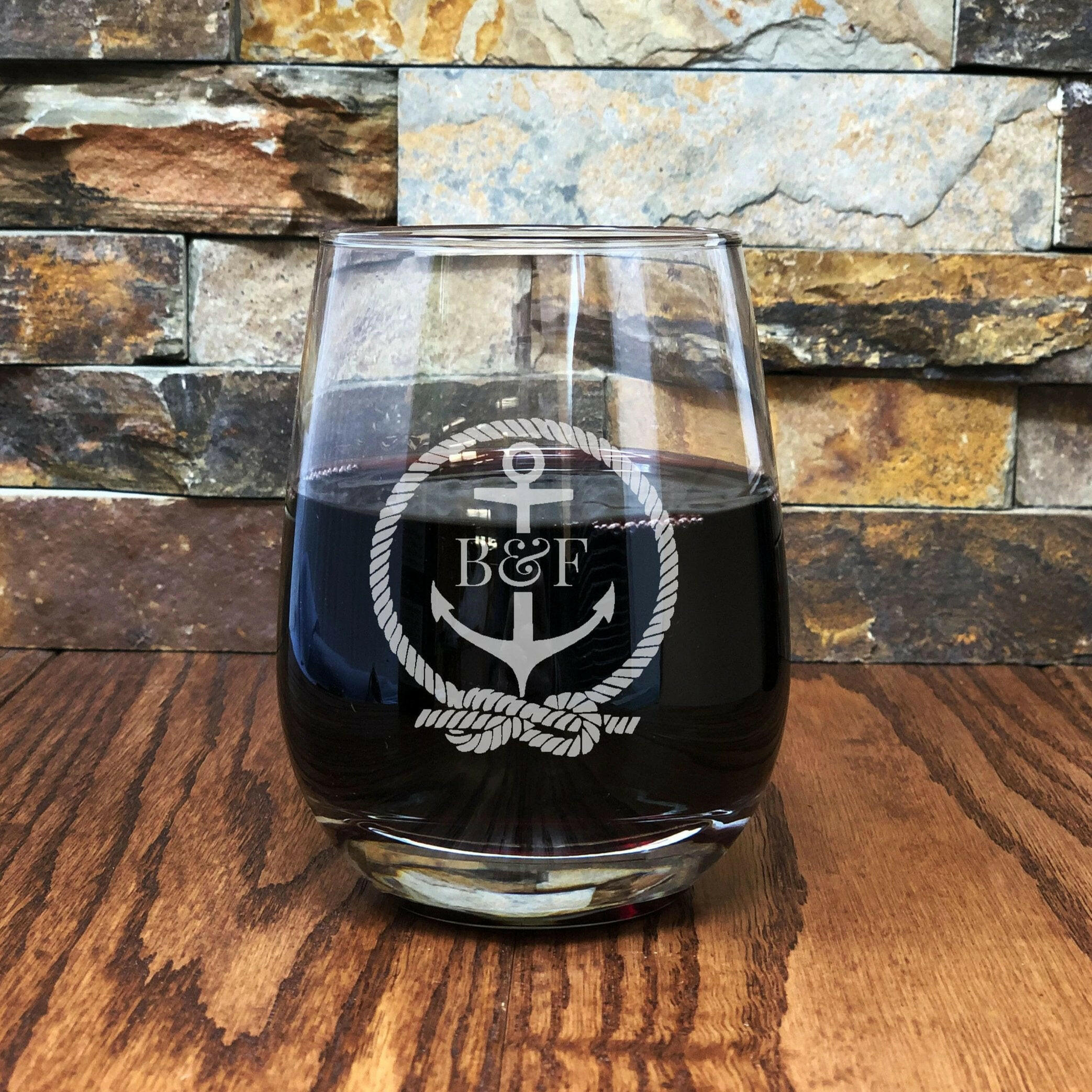 Personalized Stemless Wine Glasses.