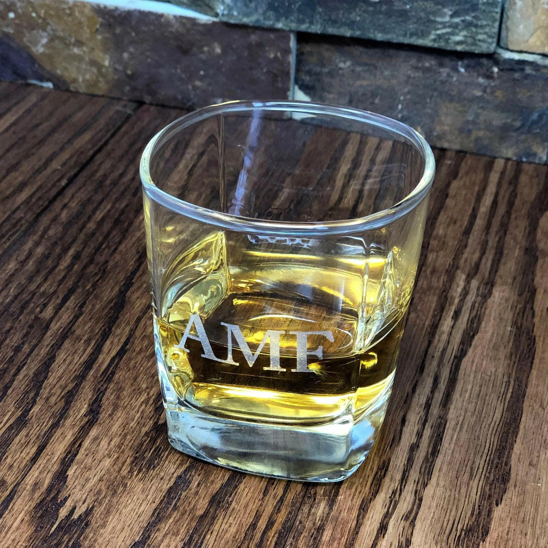 Personalized Whiskey Rocks Glass.