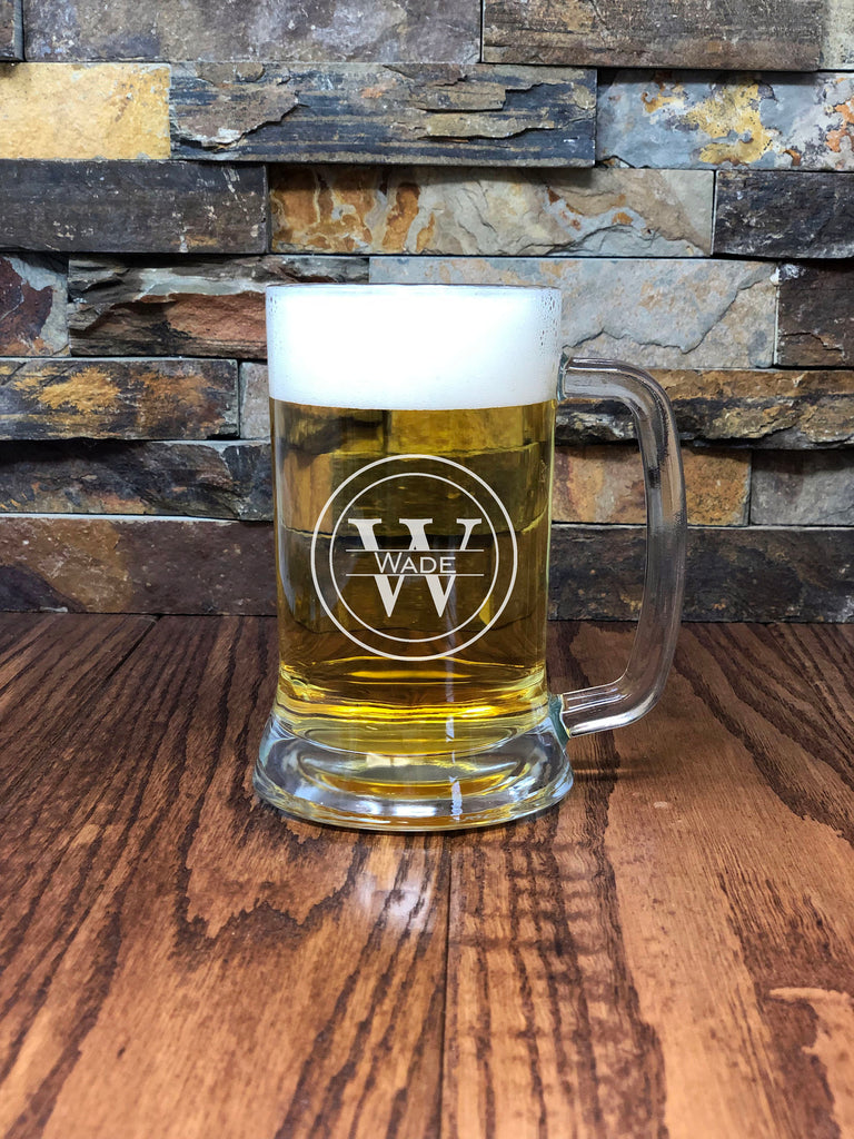 Custom Engraved Personalized Beer Mug with Handle
