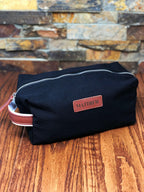 Personalized Black Canvas Dopp Kit.