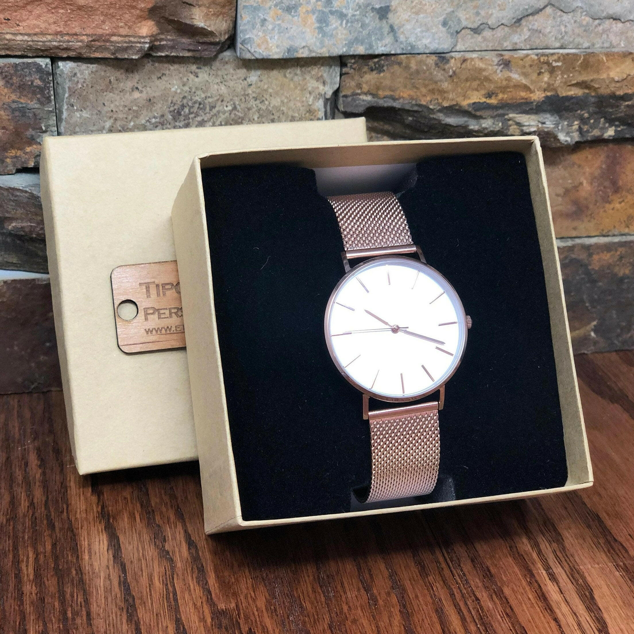 Personalized Womens Metal Wrist Watch.