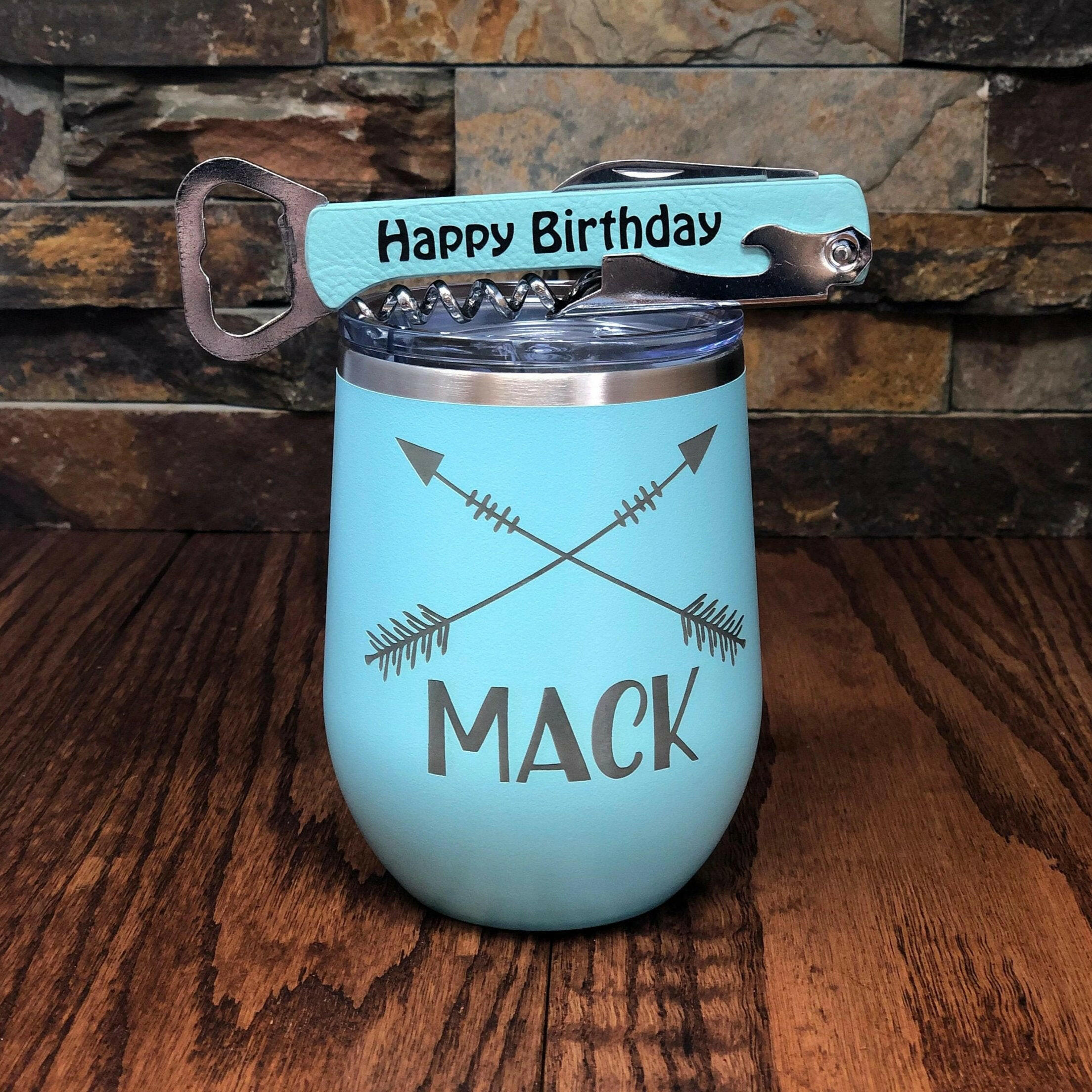 Personalized Wine Tumbler Gift Set.