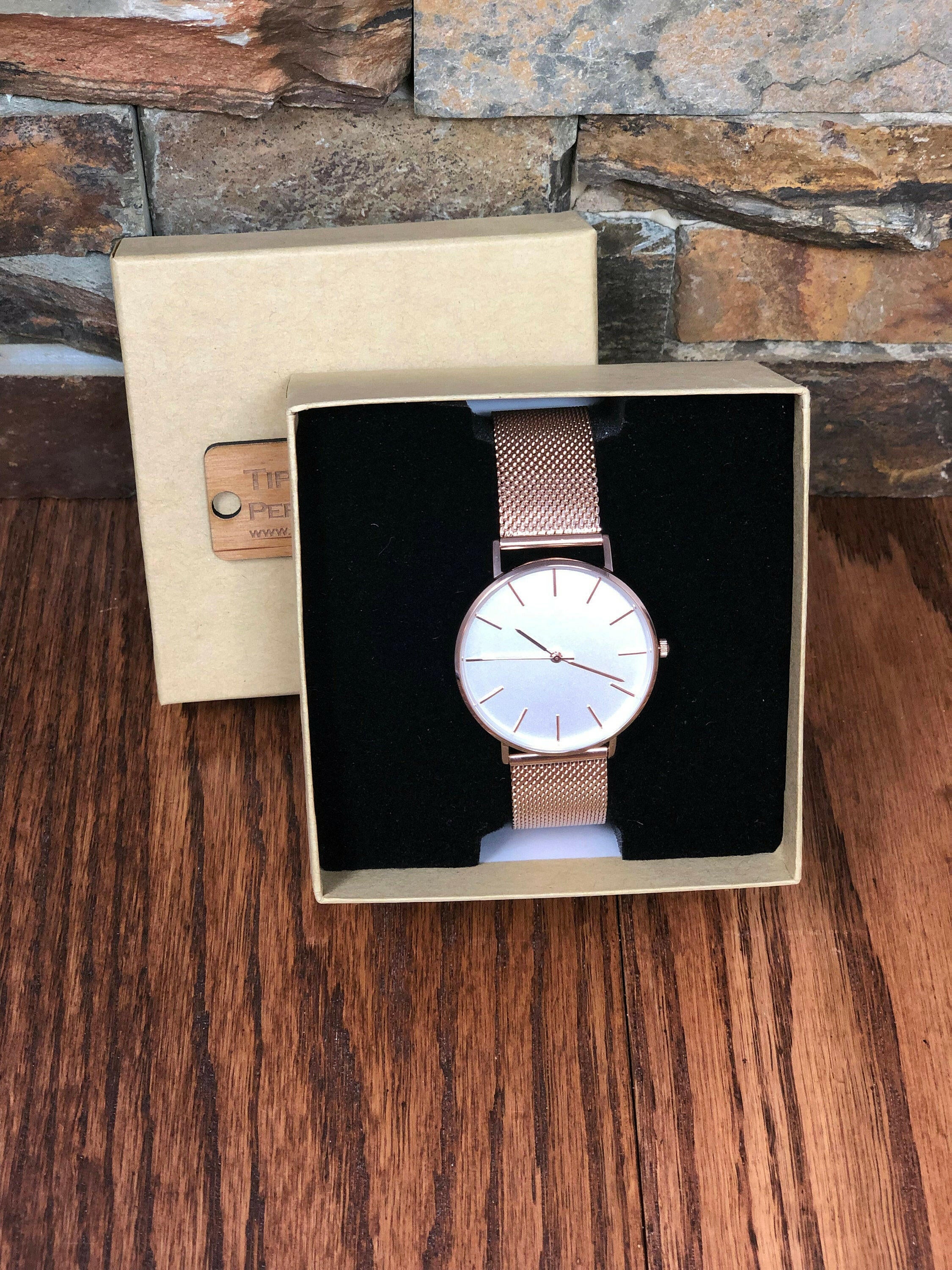 Personalized Womens Metal Wrist Watch.