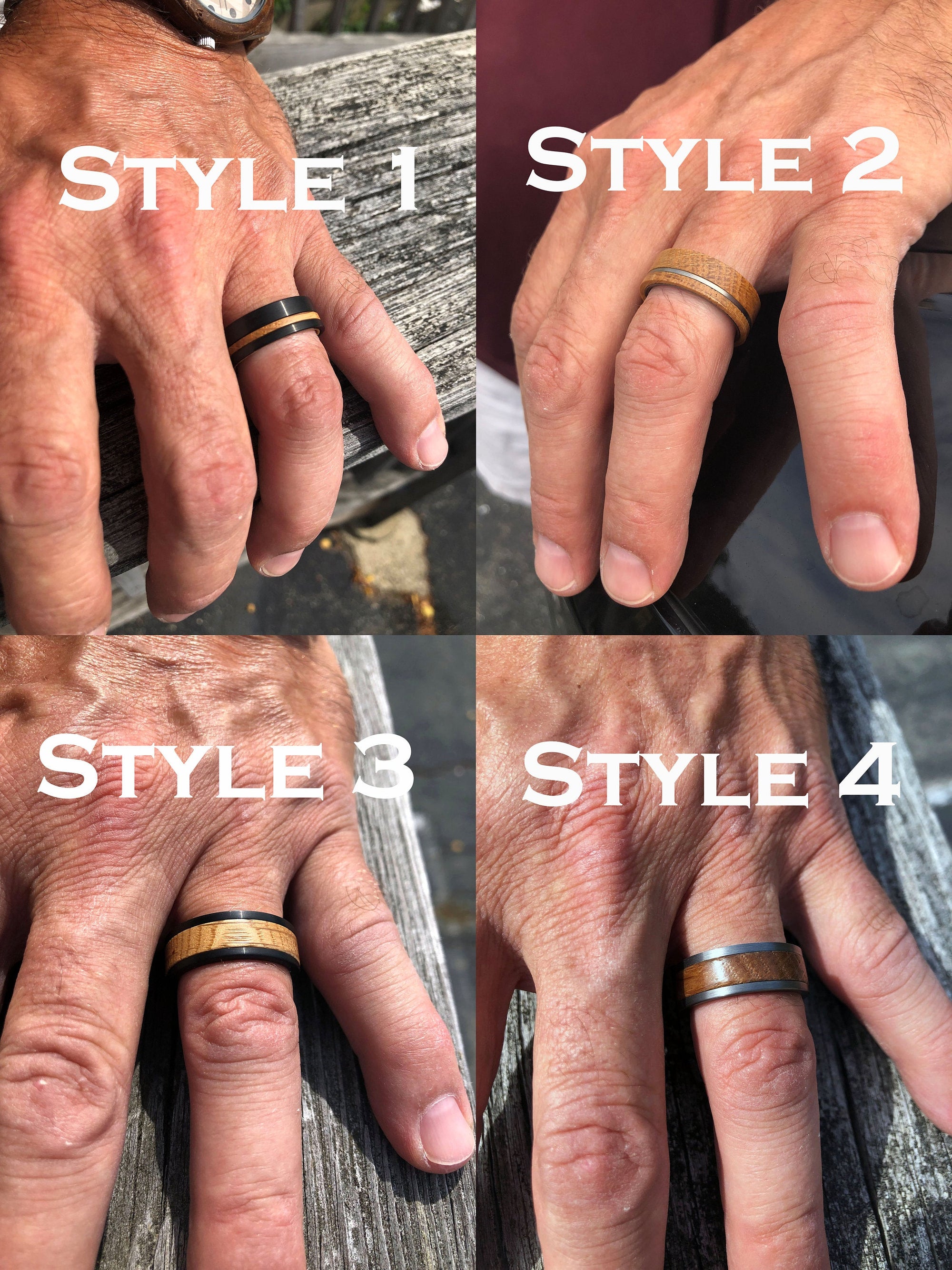 Men's Wedding Band made of Tungsten and Barrel Wood