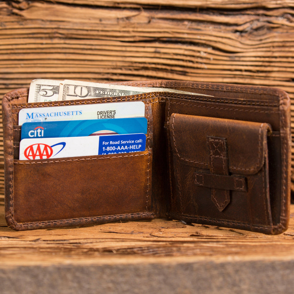 Monogrammed Wallet with Coin Pocket.