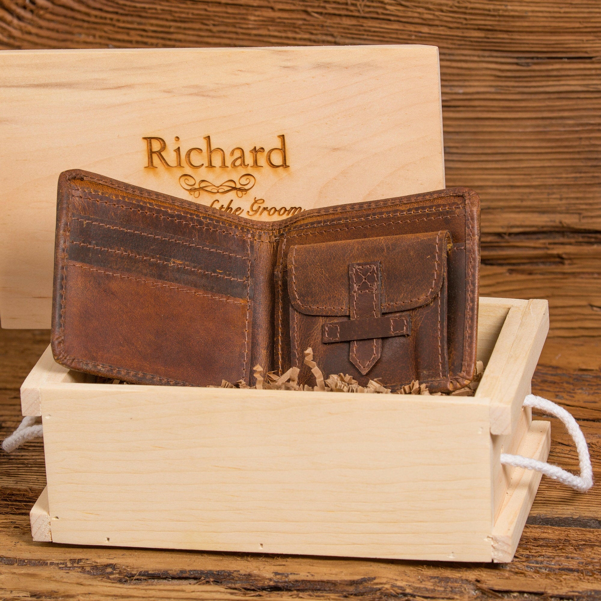 Monogrammed Wallet with Coin Pocket.