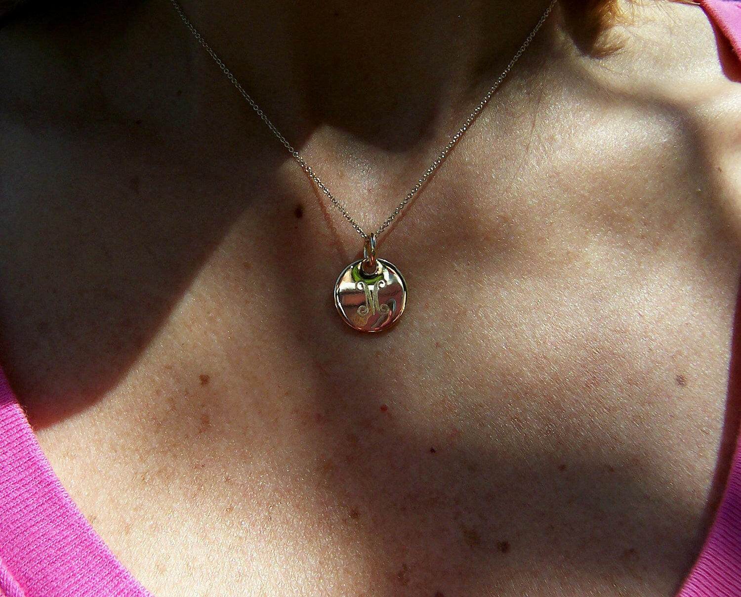 Mini Gold Monogram Necklace.