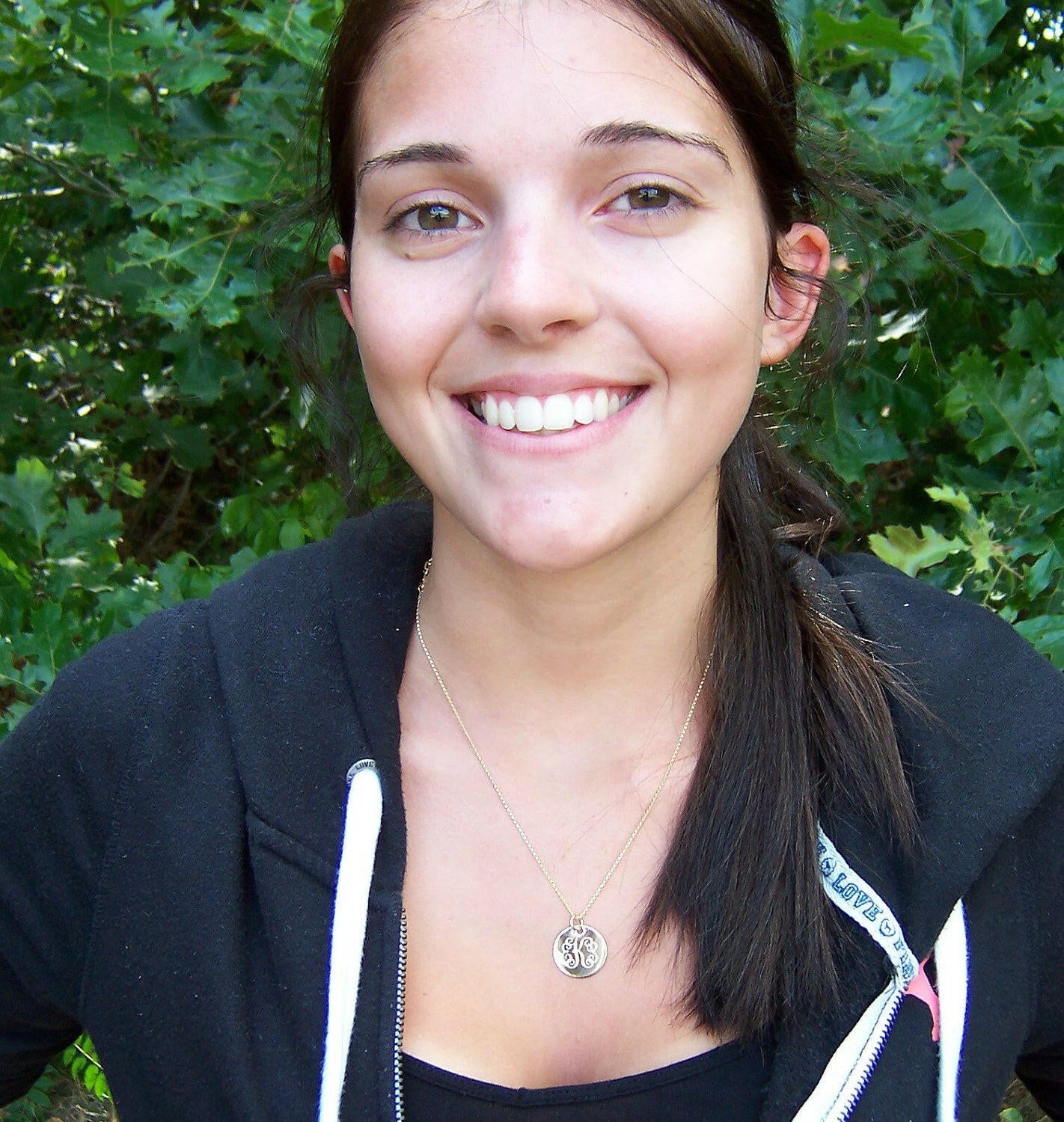 Monogrammed 14k Solid Gold Necklace Pendant.