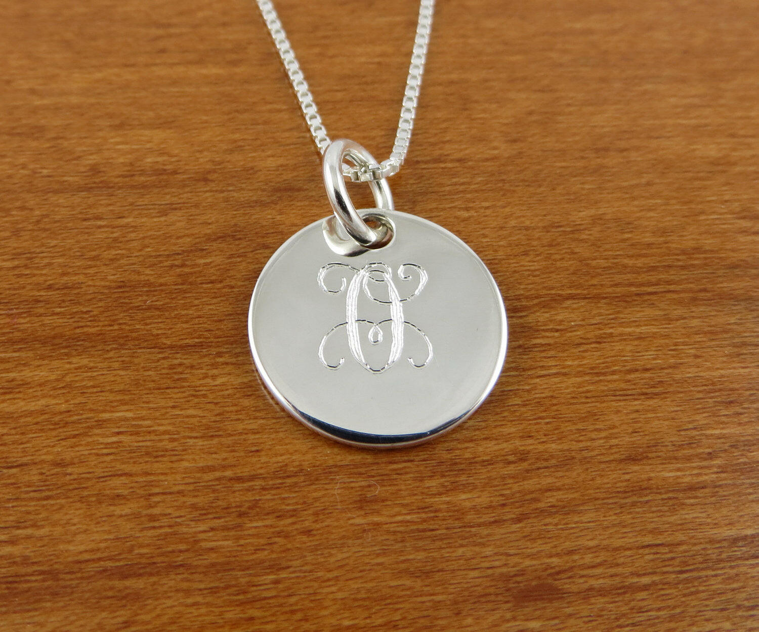 Mini Sterling Silver Monogram Necklace.