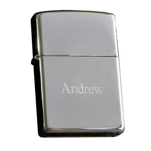 Personalized Chrome Zippo Lighter.