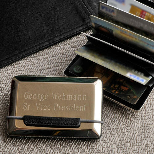 Personalized Expandable Business Card and Credit Card Case.