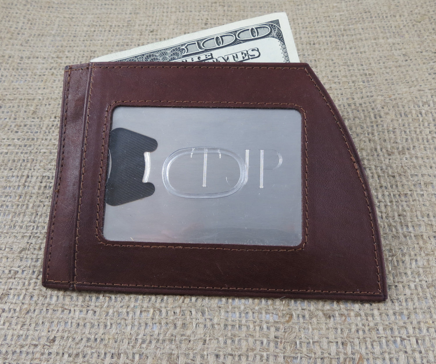Leather Wallet with Bottle Opener