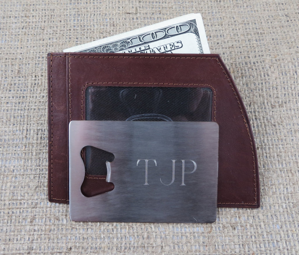 Leather Wallet with Bottle Opener