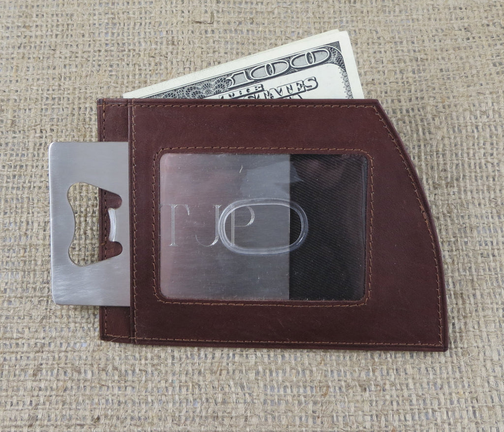 Leather Wallet with Bottle Opener