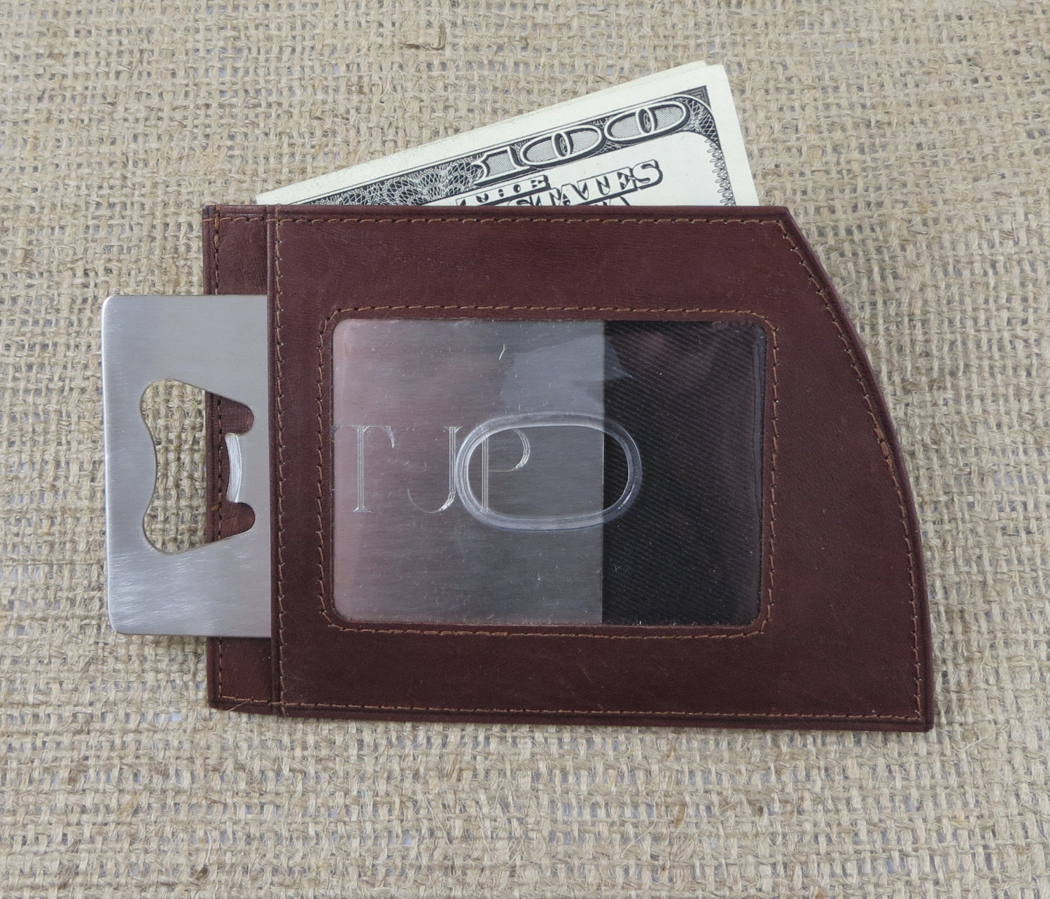 Leather Wallet with Bottle Opener